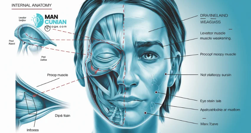 โครงสร้างกล้ามเนื้อบริเวณใบหน้าที่เกี่ยวข้องกับปัญหาหนังตาตกและรายละเอียดอาการของหนังตาตก